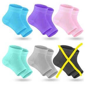 5 Pairs Heel Moisturizing Socks Open Toe
